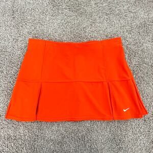 Nike FitDry Skort Deep Vibrant Orange Pleated Detail Built-In Short Women's L